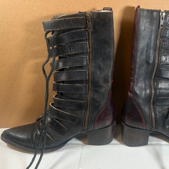 Rare Vintage Freebird by Steven Stoke Boots Dark Brown Size 7 - Picture 6 of 16